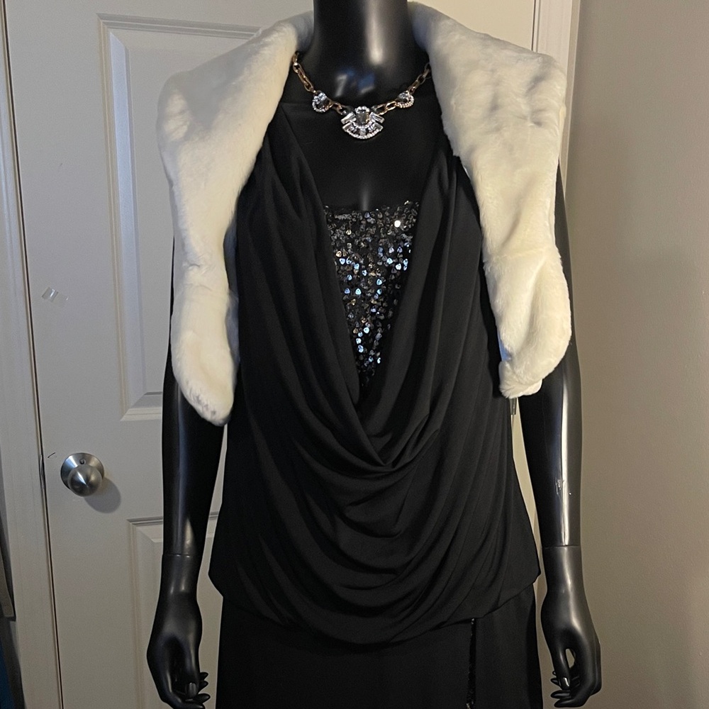 Ronni Nicole Black Dress with White Accents